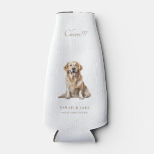 White & Gold Cheers!!! Custom Pet Wedding Bottle Cooler