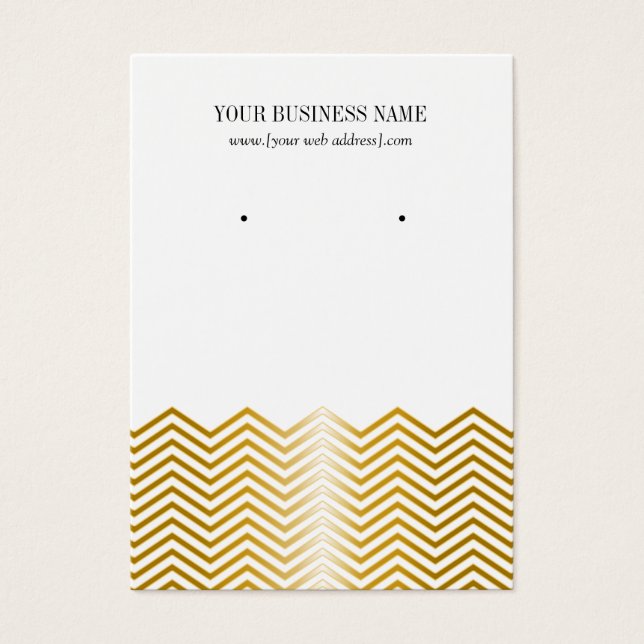 White Gold Chevron Custom Earring Card (Front)