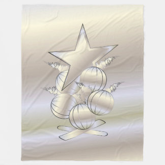 White gold Christmas Fleece Blanket