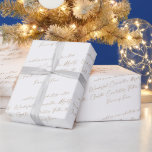 White & Gold Christmas Jesus Names  Wrapping Paper<br><div class="desc">Christian Christmas Gift Wrap.  Names of God.  "and his name shall be called... "  Gold and white.</div>