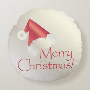 White gold Christmas Round Pillow