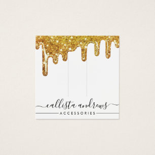 White Gold Chunky Glitter Drips Hair Clip Display