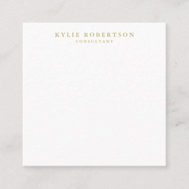 White Gold Colours Professional Trendy Plain  Enclosure Card (Front)