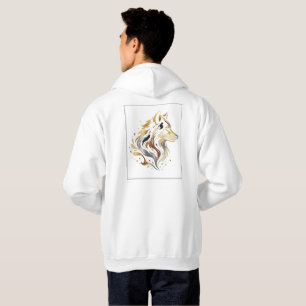 White & Gold Design Collection Hoodie
