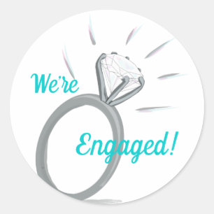 White gold diamond Engagement Stickers