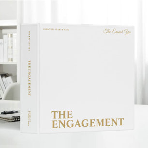 White & Gold Elegant Engagement Photo Album Binder