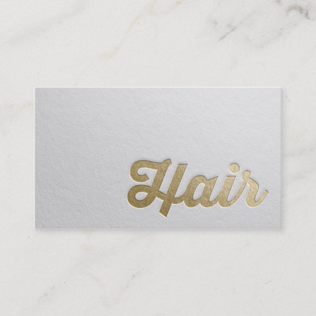 White & Gold Emboss Text Hair Stylist Appointment (Front)