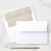White Gold Fab Glitter Envelope Liner