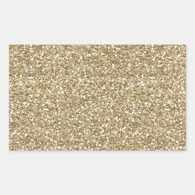 White Gold Faux Glitter Wrapping Paper Sticker (Front)