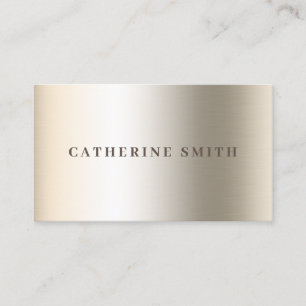 White gold faux metallic texture  business card