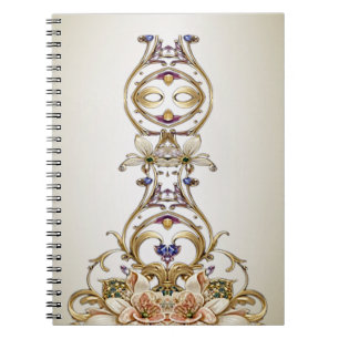 White Gold Floral Notebook