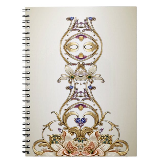 White Gold Floral Notebook (Front)