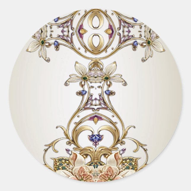 White Gold Floral Sticker (Front)