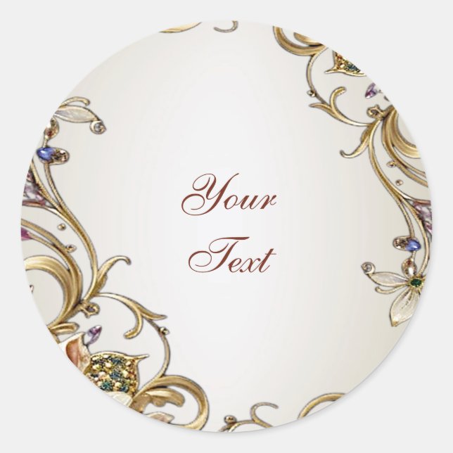 White Gold Floral Sticker (Front)