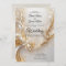 White Gold Floral Wedding Invitation