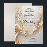 White Gold Floral Wedding Invitation<br><div class="desc">Beautiful White Gold Floral Wedding Invitation
Please choose your paper type preference. Paper Type Options:
Signature Matte Paper
Semi-Gloss Paper
Kraft Paper
Felt Ecru Paper
Linen Paper
Columned Paper
Laid Paper
Felt White Paper
Pearl Shimmer Paper
Champagne Shimmer Paper
Metallic Silver Paper</div>