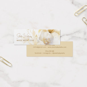 White Gold Flower Stud Earring Display Card