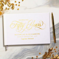 White Gold Foil 50th Wedding Anniversary