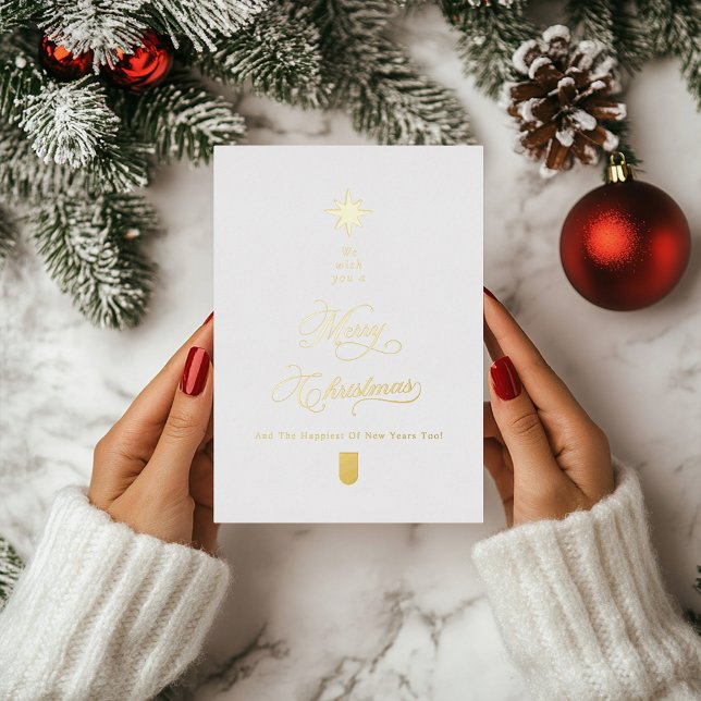 White Gold Foil Christmas Card (Creator Uploaded)
