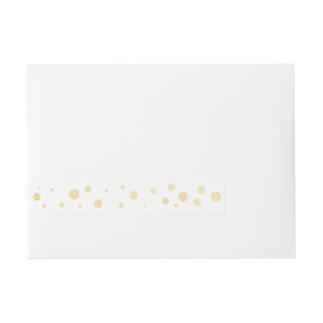 White & Gold Foil Elegant Card Wrap Around Labels (Front)