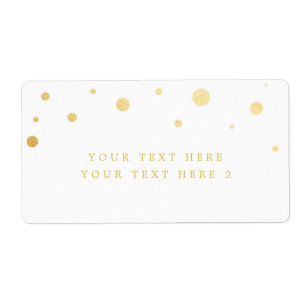 White & Gold Foil Modern Dots Party Package Label