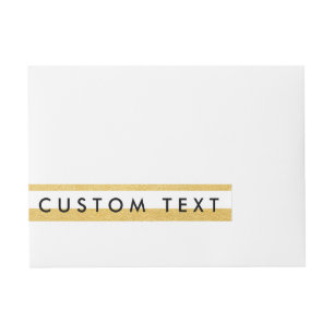 White & Gold Foil Stripe Wrap Around Invite Labels