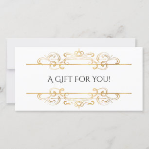 White Gold Foil Vintage Swirls Gift Certificate