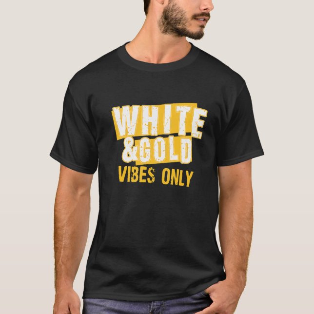 White Gold Game Day Group For High School Football T-Shirt (Front)