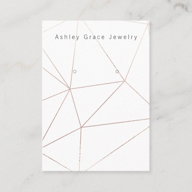 White Gold Geometric Earring Display Card (Front)