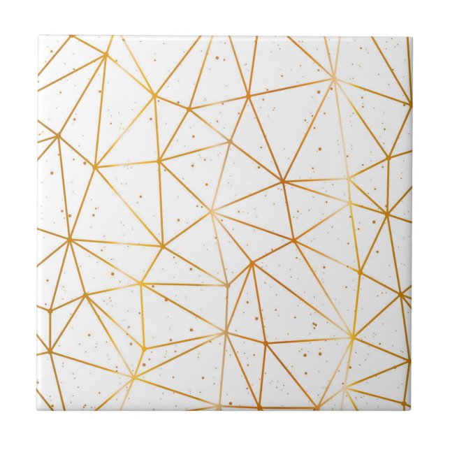 White gold geometrical shapes tile (Front)