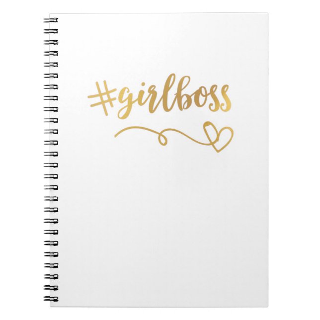 White + Gold #girlboss Notebook/Journal Notebook (Front)