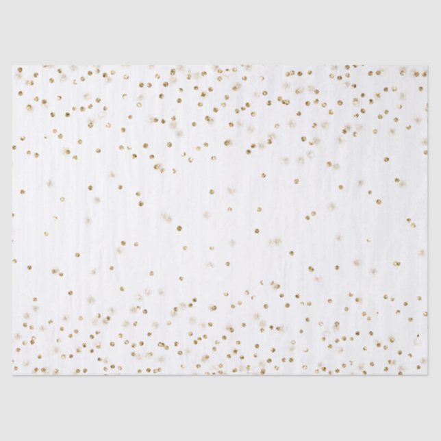 White Gold glitter confetti sparkle     Tissue Paper (Front)