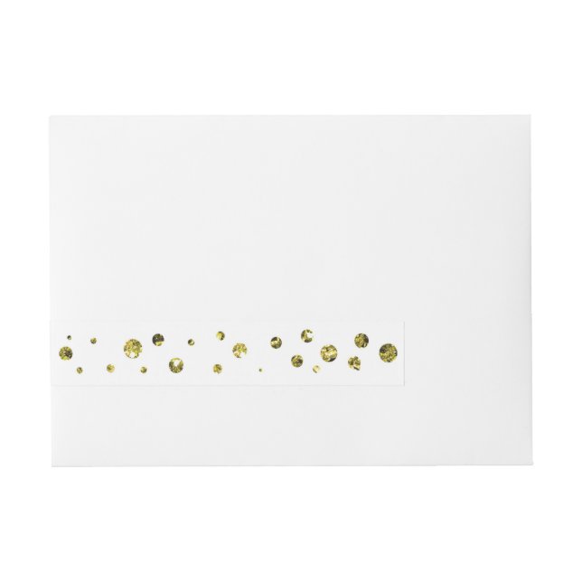 White & Gold Glitter Dots Card Wrap Around Labels (Front)