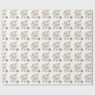 White gold glitter let it snow Christmas Wrapping Paper