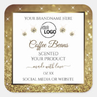 White Gold Glitter Product Labels Logo Diamonds