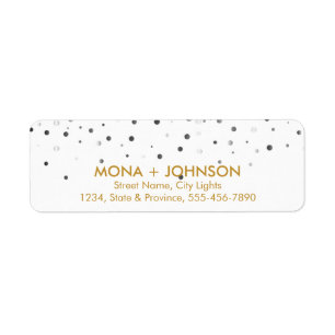 White Gold Glitter Sparkle Confetti Dots Modern