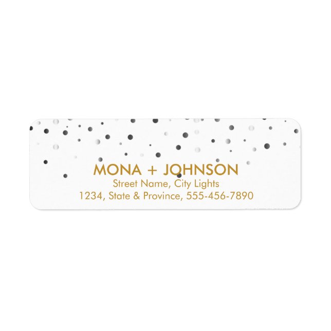 White Gold Glitter Sparkle Confetti Dots Modern (Front)