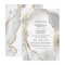 White, Gold & Grey Mist Agate Wedding Invitation