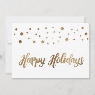 White Gold Happy Holidays Company Christmas Holiday Card