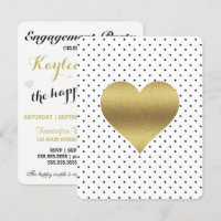White & Gold Heart Polka Dot Bridal Shower Party