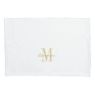 White Gold Initial and Name Personalized Pillowcase