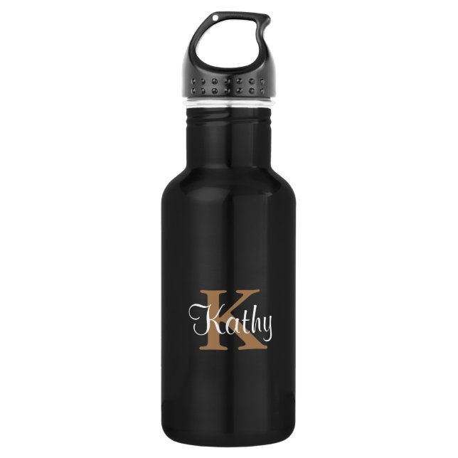 White Gold Initial Personalized Elegant 532 Ml Water Bottle (Front)