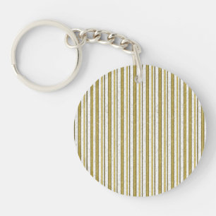 White gold lace stripes pattern keychain