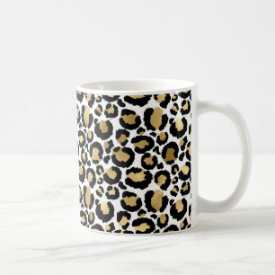 White & Gold Leopard Coffee Mug