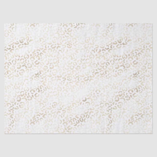 White Gold Leopard Print Tissue Paper (Front)