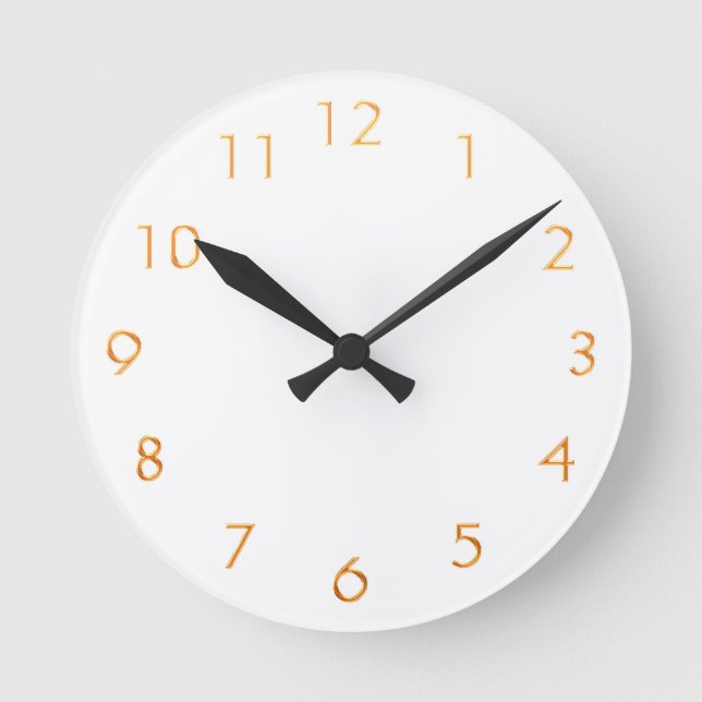 White gold logo business elegant round clock (Front)