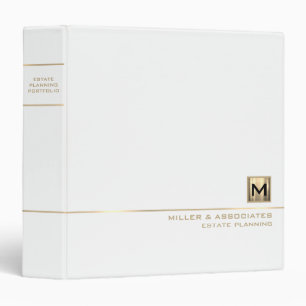 White Gold Logo Monogram Estate Planning Portfolio Binder