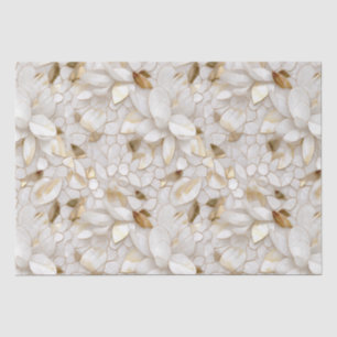 White Gold Lotus Flowers Tissue Paper