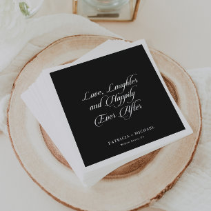 White Gold Love Laughter and Happily Ever After Napkin