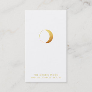 *~* WHITE Gold Lunar Stars Mystic Moon Luna  Business Card